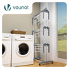 Sechoir a linge etendoir 4 niveaux 126x63x170cm gris-blanc - VOUNOT FR
