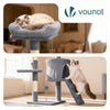 Arbre a chat 112cm multi niveaux Griffoir et niche Gris - VOUNOT FR