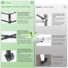Tonnelle de jardin renforcée 3x3m pliable avec 4 parois et sac de transport a roulette blanche - VOUNOT FR