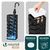 Porte-parapluies Metal avec bac de recuperation eau et 4 Crochets Motif Diagonal 15.5 x 15.5 x 43.5 cm noir - VOUNOT FR
