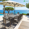 Parasol Jardin Double Aluminium 270 x 460 cm beige - VOUNOT FR