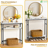 Console table 2 niveaux style industriel en metal et MDF 80x24x80 cm Blanc - VOUNOT FR