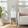 Lot de 2 Table de chevet d’appoint avec tiroir et compartiment 25x30x66cm blanc - VOUNOT FR