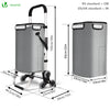 Chariot de courses pliable monte escalier aluminium avec sac isotherme gris - VOUNOT FR