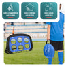 Lot de 2 buts de football 4 en 1 pliable pop up avec cibles 120x80x80cm noir - VOUNOT FR