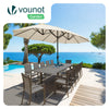Parasol Jardin Double Aluminium 270 x 460 cm beige - VOUNOT FR