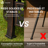 Brasero exterieur en metal avec grille, pare-etincelles tisonnier diametre 81cm noir - VOUNOT FR