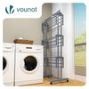 Sechoir a linge etendoir 4 niveaux 126x63x170cm gris - VOUNOT FR