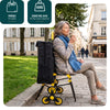 Chariot de courses pliable avec siege Jaune - VOUNOT FR