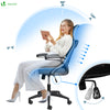 Fauteuil de Bureau Ergonomique pivotant avec appui tête et dossier toile respirant Gris - VOUNOT FR