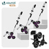 Chariot de courses pliable monte escalier aluminium noir - VOUNOT FR