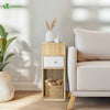 Lot de 2 Table de chevet d’appoint avec tiroir et compartiment 25x30x66cm naturel - VOUNOT FR