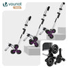 Chariot de course pliable monte escalier aluminium avec crochets noir - VOUNOT FR