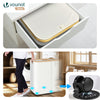 Panier a linge pliable 100L avec sac intérieur cadre bambou et couvercle beige - VOUNOT FR