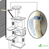 Arbre à Chat 138cm avec Griffoir Plateforme Niche et Capsule Spatiale beige - VOUNOT FR