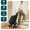 Chariot de courses pliable monte escalier style oxford noir - VOUNOT FR