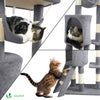 Arbre à Chat 154cm avec Griffoir Plateforme Niche XXL Gris - VOUNOT FR