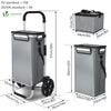 Chariot de course pliable aluminium 2 roues avec sac isotherme gris - VOUNOT FR