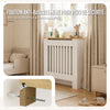 Cache radiateur en MDF avec lattes et etagere 78×19×82 cm Blanc Chêne - VOUNOT FR