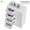 Meuble de salle de bain rangement 4 tiroirs 1 porte 82x55x30cm blanc - VOUNOT FR