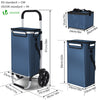 Chariot de course pliable aluminium 2 roues avec sac isotherme bleu marine