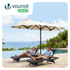 Parasol Jardin Double Aluminium 150 x 300 cm beige - VOUNOT FR
