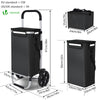 Chariot de course pliable aluminium 2 roues avec sac isotherme noir