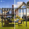Pergola retractable 3x3m en metal et toile Polyester haute densite 180g/m2 gris - VOUNOT FR