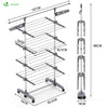 Sechoir a linge inox etendoir robuste ailes pliables 4 niveaux - VOUNOT FR