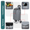 Chariot de courses 2 roues pliable 59L gris - VOUNOT FR