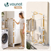 Sechoir a linge vertical tour etendoir pliable 3 niveaux 99x69x135.5 cm style bois blanc - VOUNOT FR