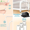 Portant a vetement double avec 2 niveaux etageres chaussures 4 Crochets Lateraux 110x35x146cm metal Blanc - VOUNOT FR