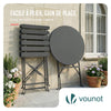 Set de Bistro en metal 1 table 2 chaises Gris - VOUNOT FR