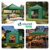 Tonnelle de jardin renforcée 3x3m pliable Barnum avec 4 parois latérales et fenêtres vert - VOUNOT FR