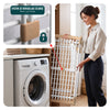 Etendoir a linge telescopique pliable extensible ailes hautes 284x55x122cm metal blanc - VOUNOT FR