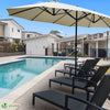 Parasol Jardin Double Aluminium 270 x 460 cm beige - VOUNOT FR