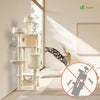 Arbre a chat Grande taille 5 niveaux avec griffoir grattoir 168cm beige - VOUNOT FR