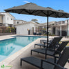 Parasol Jardin Double Aluminium 150 x 300 cm gris - VOUNOT FR