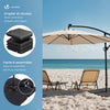 Lot de 4 dalles lestage parasol HDPE 60L eau - 100kg sable noires - VOUNOT FR