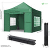 Tonnelle de jardin renforcée 3x3m pliable avec 4 parois et sac de transport a roulette verte - VOUNOT FR