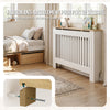 Cache radiateur en MDF avec lattes et etagere 111×19×82 cm Blanc Chêne - VOUNOT FR