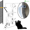Arbre à Chat 154cm avec Griffoir Plateforme Niche XXL Gris - VOUNOT FR