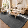 Tapis de salon poils ras doux antiderapant 240x340cm uni anthracite - VOUNOT FR