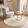 Tapis de salon poils ras doux antiderapant ф120cm uni beige - VOUNOT FR