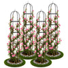 Lot de 4 Tuteur de jardin obelisque 194 cm en metal Noir