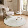 Tapis de salon poils ras doux antiderapant ф120cm uni crème - VOUNOT FR