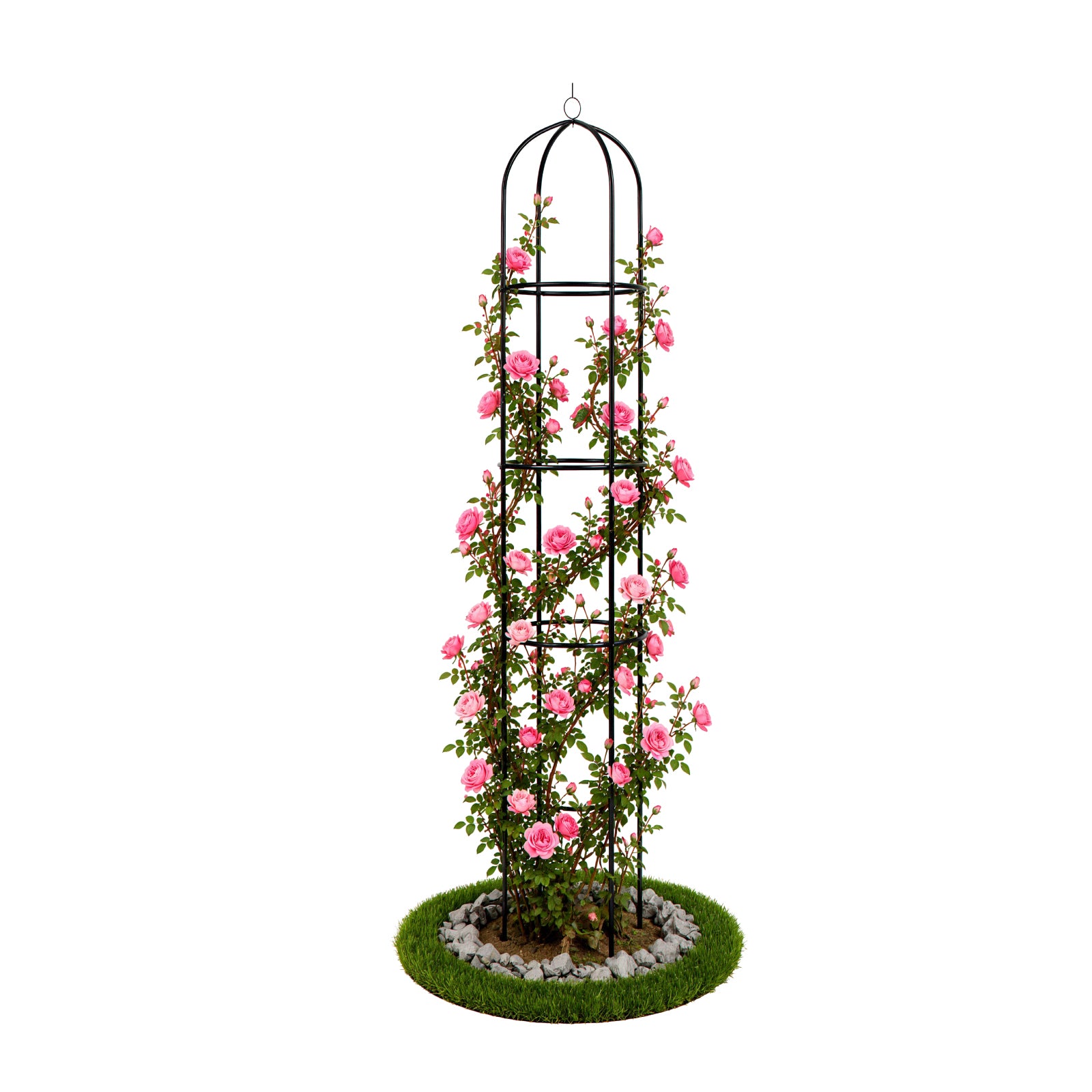 Tuteur de jardin obelisque 194 cm en metal Noir - VOUNOT FR