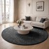 Tapis de salon poils ras doux antiderapant ф200cm uni anthracite - VOUNOT FR