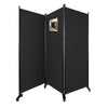 Paravent interieur separateur avec roue 3 panneaux autoportant pliable 262 x 30 x 180 cm Anthracite - VOUNOT FR