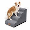 Escalier pour chien et chat en mousse haute densite et housse lavable 72x40x50cm gris - VOUNOT FR